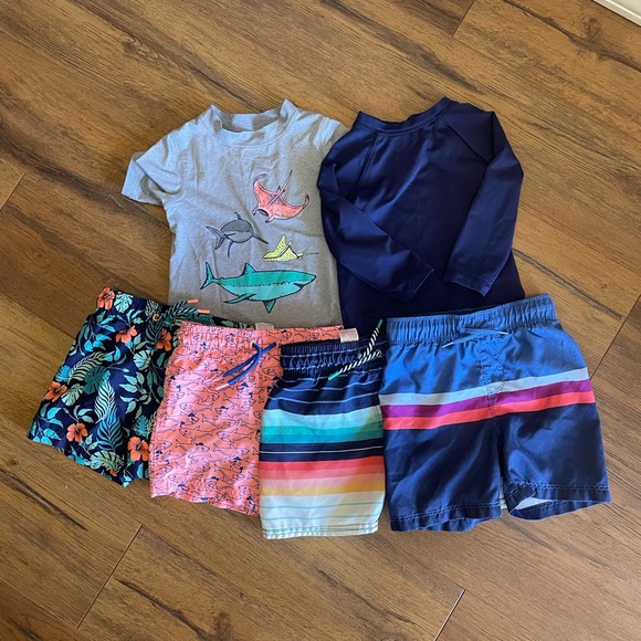 Cat & Jack Other - Toddler Boy Blue and Colorful Swim Lot Bundle Cat & Jack Old Navy Swim Trunks
